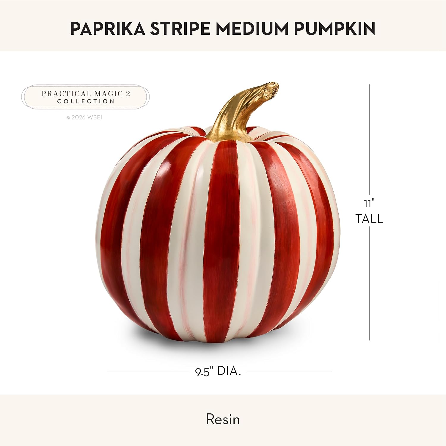 MACKENZIE-CHILDS Resin Pumpkin, Small, Dark-Red-and-White Paprika Check - Image 4