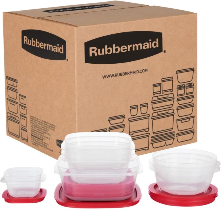 Rubbermaid EasyStore Square and Round Containers, 14-Piece Set, Food Storage Containers, Food Storage Containers with Lids