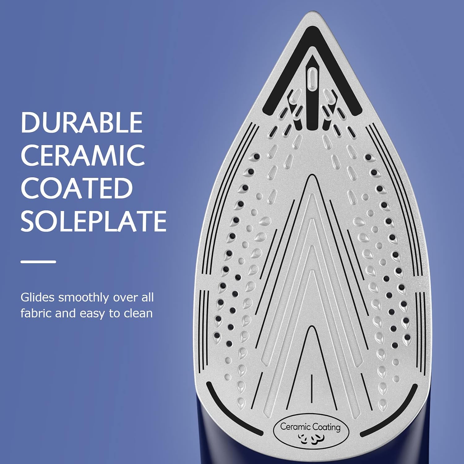 BEAUTURAL Steam Iron for Clothes with Ceramic-Coated Soleplate, 1500 Watts - Image 3