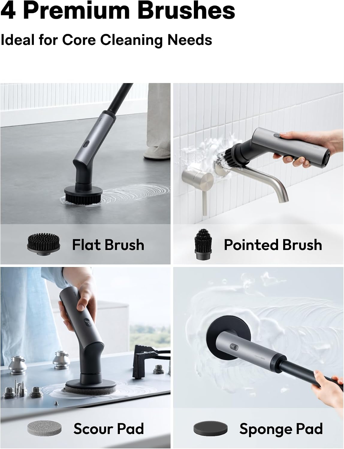 HOTO Swift™ Easycare Cordless Electric Spin Scrubber, for Bathroom, Tile - Image 5