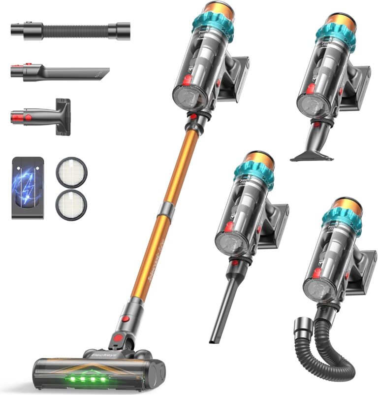 ElecKeys 650W 55kPa Cordless Stick Vacuum Cleaners for Home with 70Mins