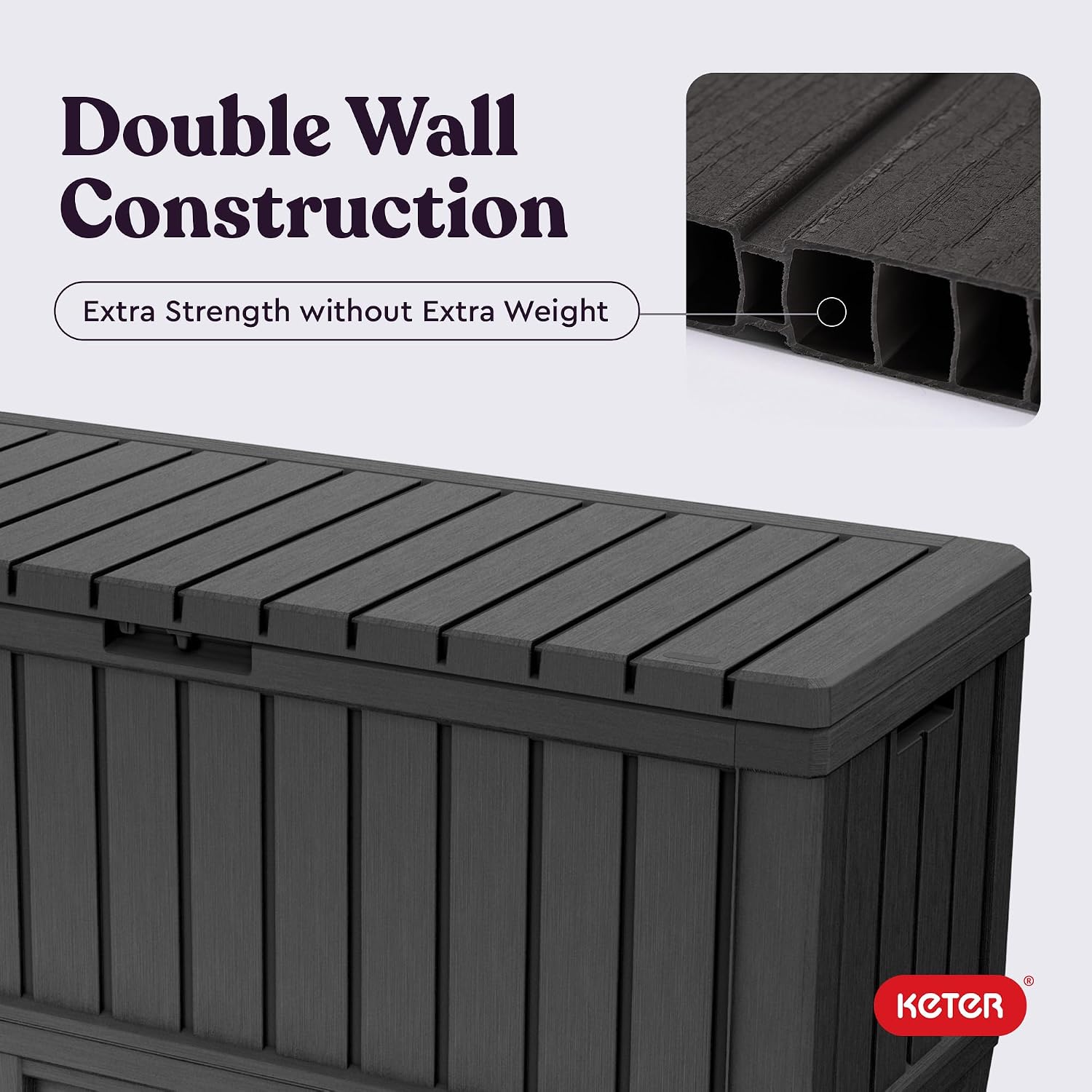 Keter Kentwood 92 Gal Outdoor Storage Box for Patio and Pool Accessories - Image 6