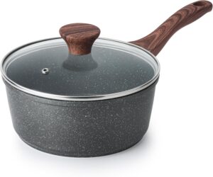 SENSARTE Nonstick Saucepan with Lid...