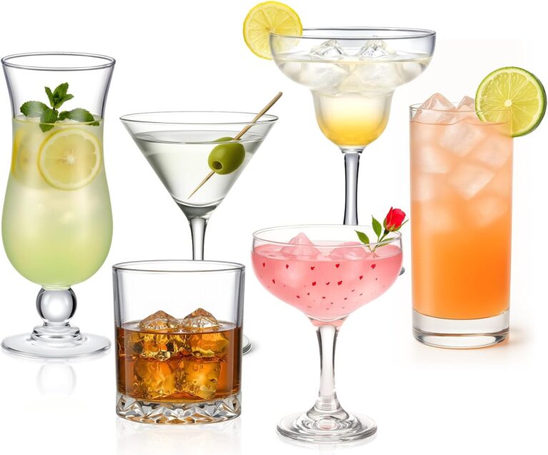 LemonRoad 6 Set Cocktail Glasses Mixed Drinkware,6-piece Variety Set