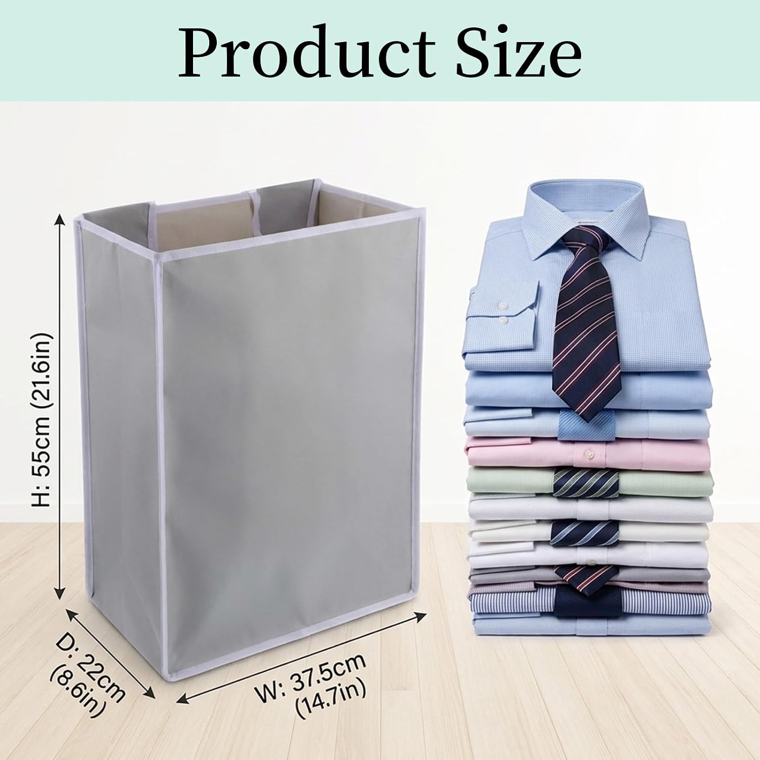 4-Pack Laundry Sorter Replacement Bags, Large Capacity Laundry Storage Organizer Bag, Waterproof Oxford Fabric, Gray, 14.8x8.7x21.7 Inch - Image 2