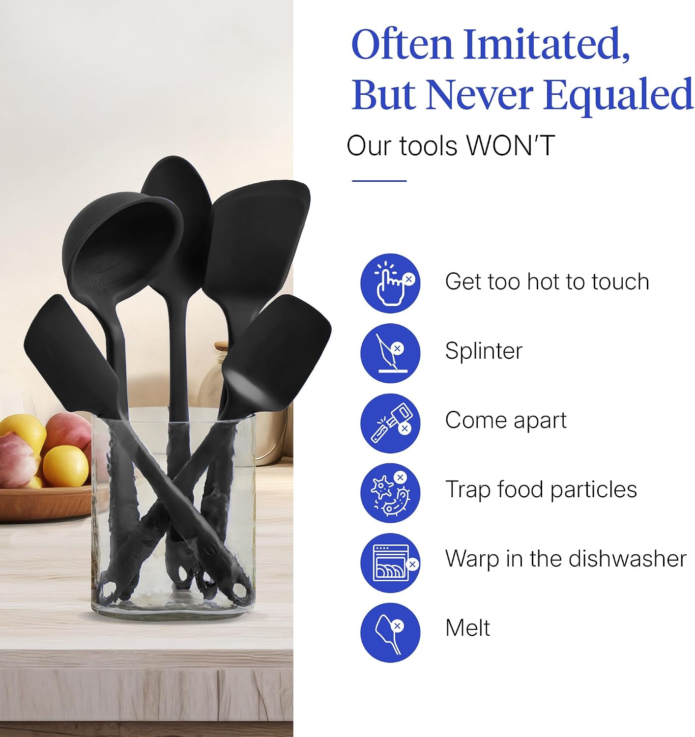 GIR: 5-Piece Silicone Ultimate Kitchen Utensils Set – Black - Image 5