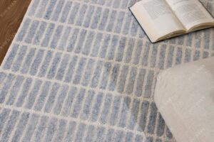 Hand-Tufted Wool Rug 5×7 Blue ...