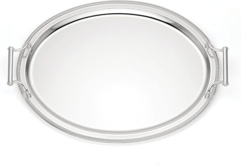 Reed & Barton Oval Silverplate Serving Tray with Handles, 17-inch