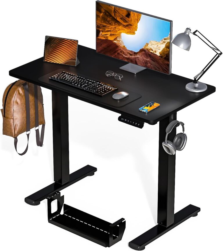 Kingant Standing Desk, 35x20 Inch Electric Height Adjustable Computer Desk