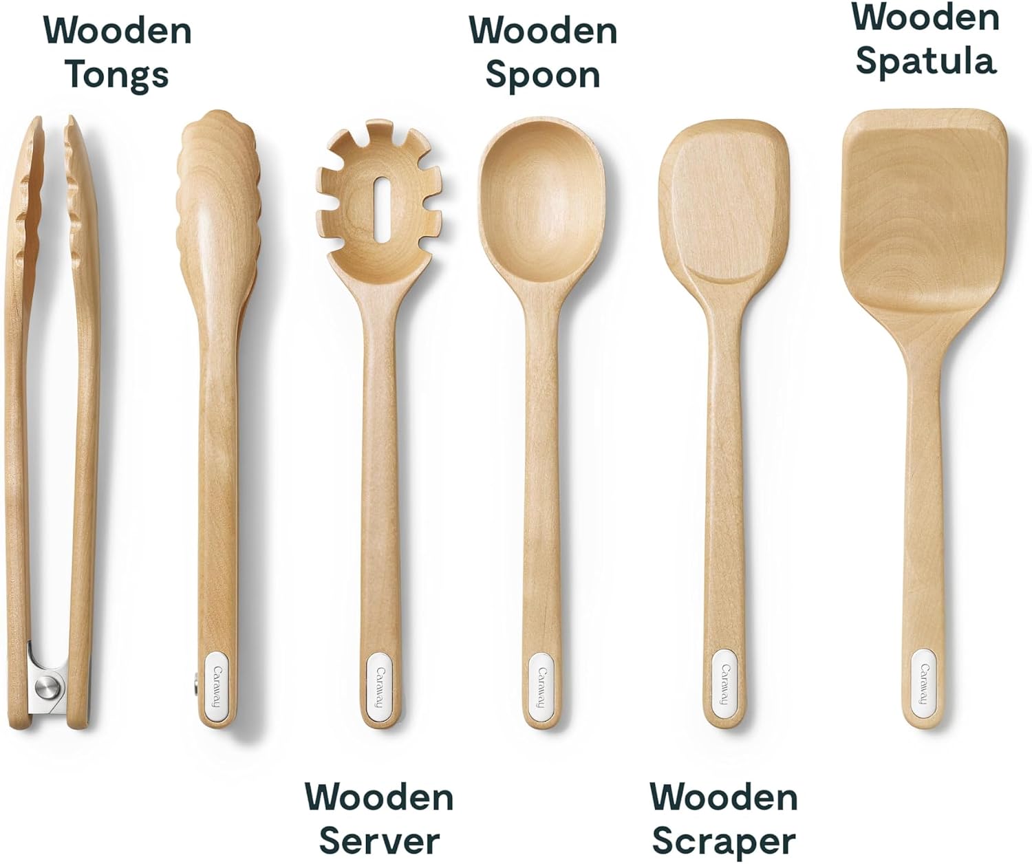 Caraway 5-Piece Wooden Utensil Set, Cooking Utensil Set - Image 3