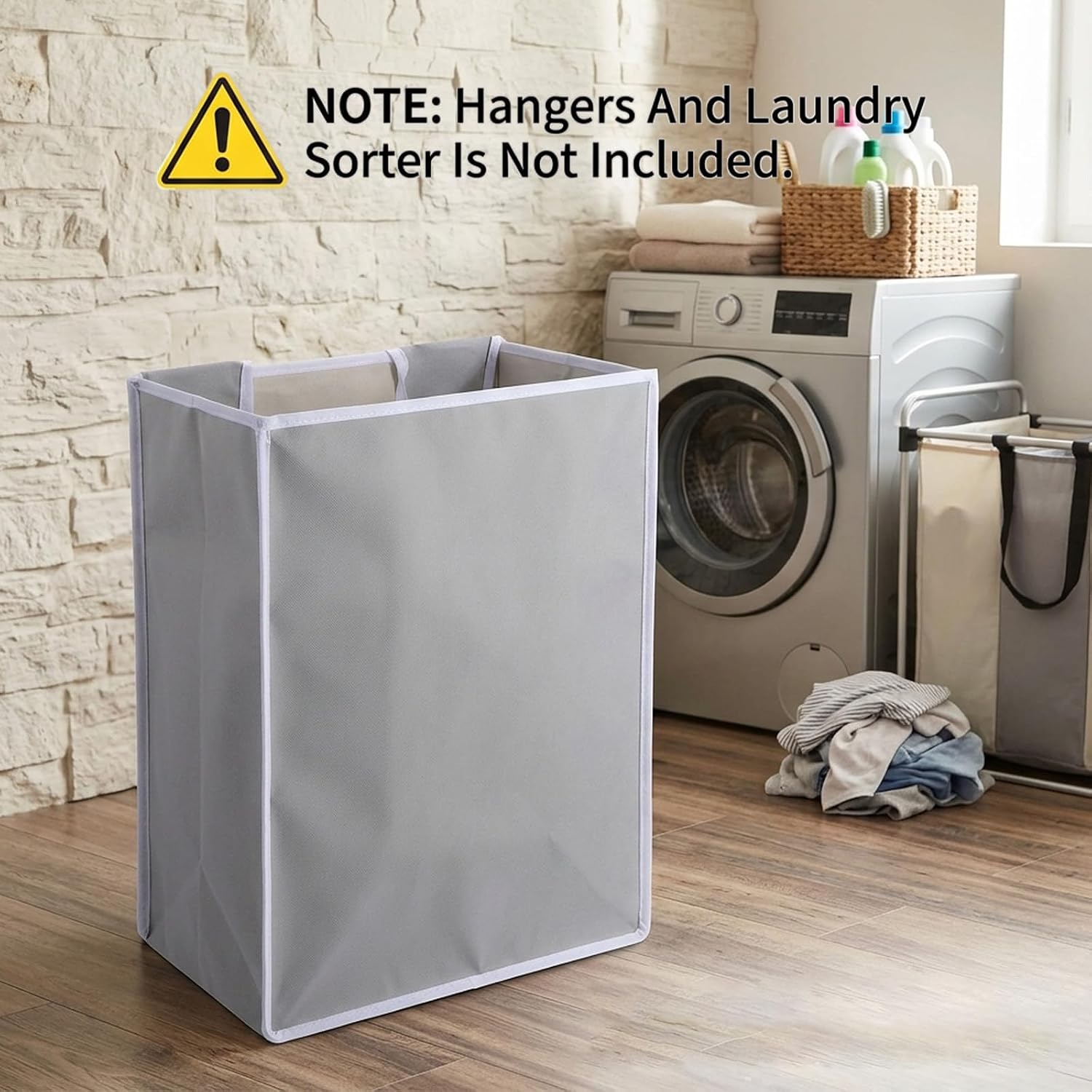 4-Pack Laundry Sorter Replacement Bags, Large Capacity Laundry Storage Organizer Bag, Waterproof Oxford Fabric, Gray, 14.8x8.7x21.7 Inch - Image 4