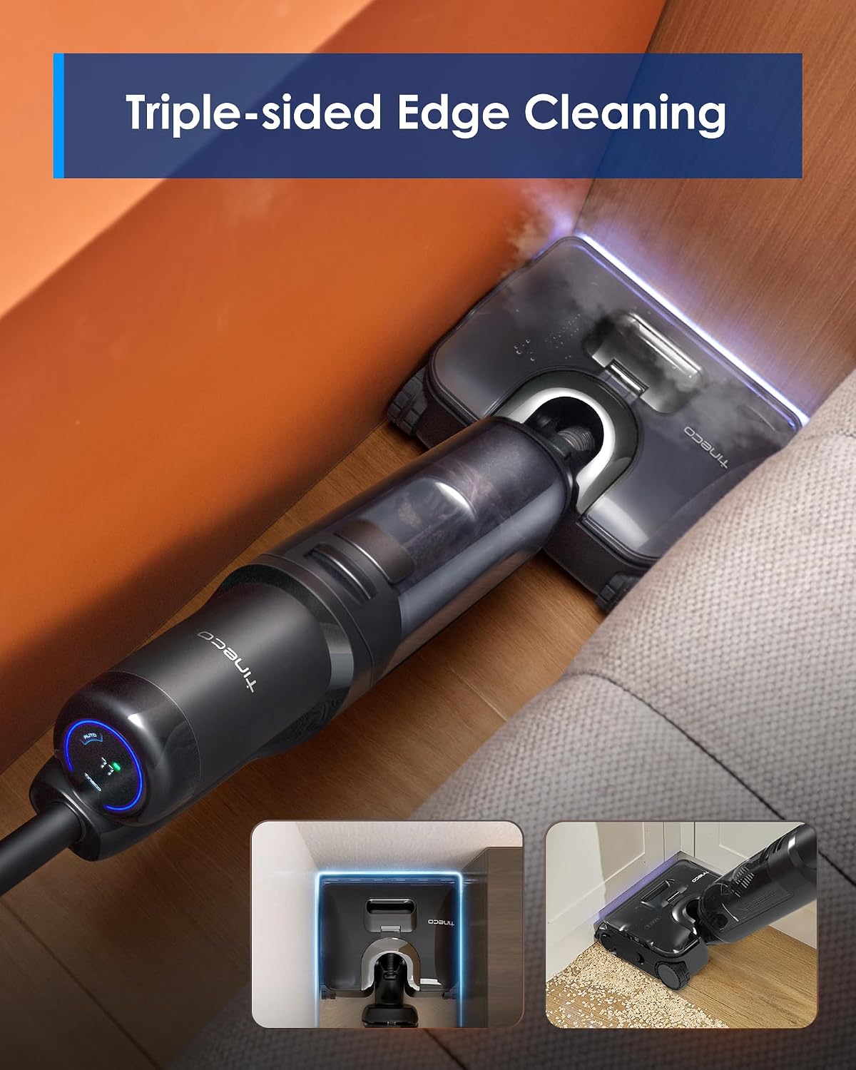 Tineco Floor One S7 Stretch Steam Cordless Wet Dry Vacuum Steam Mop All-in-One, 320℉ HyperSteam, 180° Lay-Flat, Anti-Tangle Design, FlashDry Self-Cleaning, Up to 75 Min Runtime - Image 5