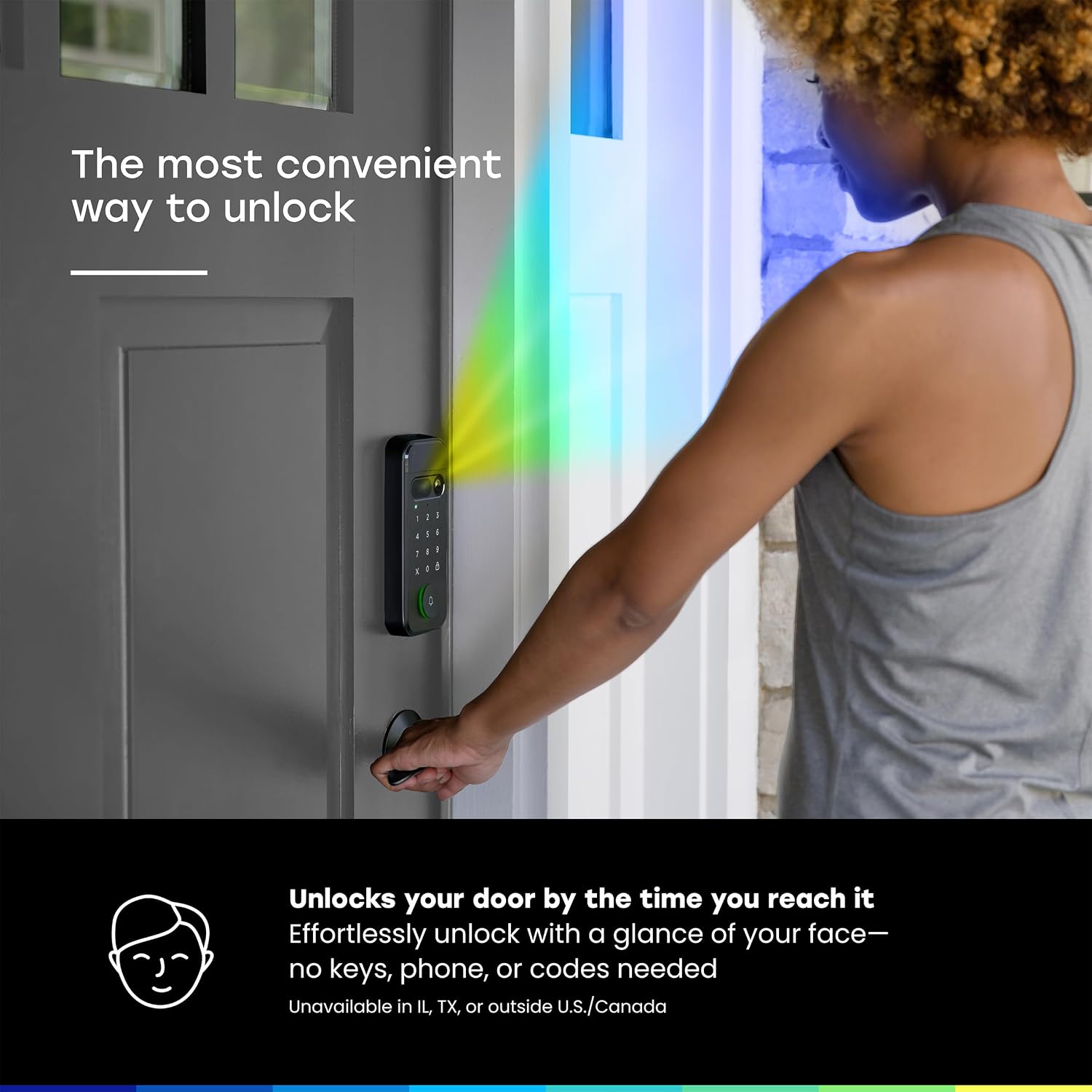 myQ Secure View™ 3-in-1 Smart Lock with 2K HDR Video Doorbell Camera, Face Access, Fingerprint Access, PIN & App Control — Intelligent Entry with Built-in Camera, Color Night Vision & Two-Way Audio - Image 5