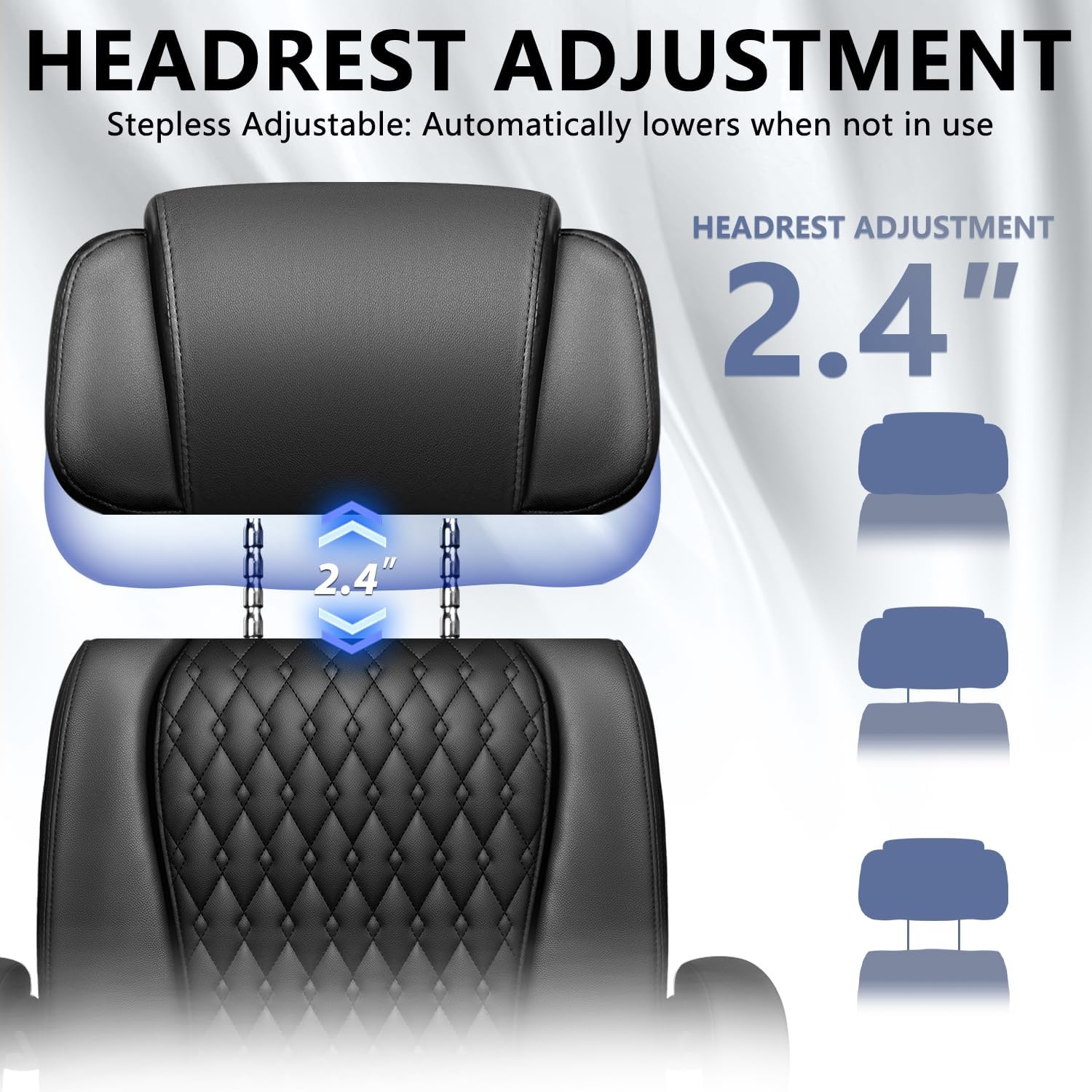 Office Chair with Foot Rest 400lbs, High Back Leather Office Chair Big and Tall, Heavy Duty Ergonomic Executive Desk Chair for Home Office, Black - Image 5