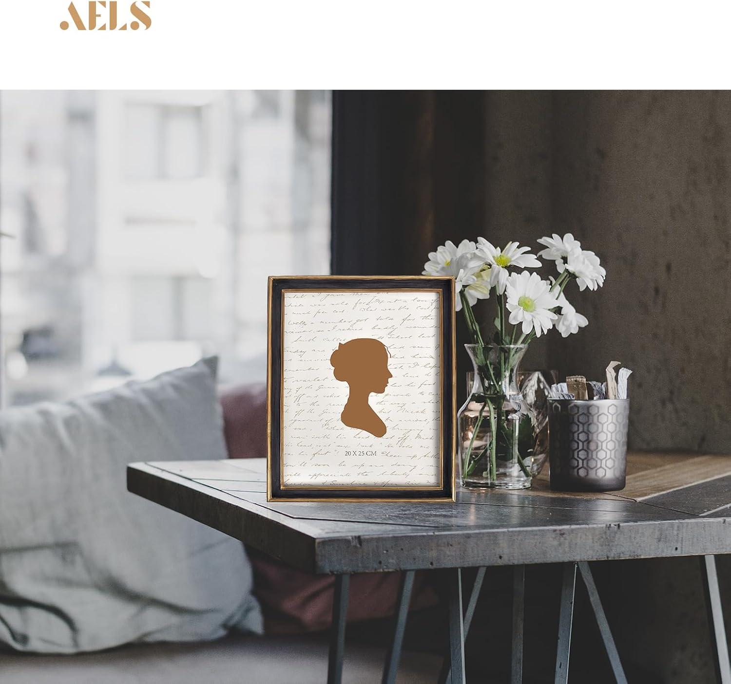 AELS 8x10 Inch Vintage Picture Frame, Elegant Antique Photo Frames with Glass Front, Photo Display, Tabletop Wall Hanging, Gift Ideas, Black with Gold Trim - Image 6