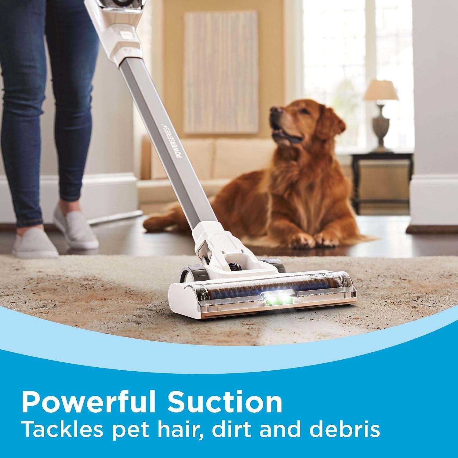 BLACK+DECKER POWERSERIES 16V MAX Stick Vacuum Cordless Rechargeable with LED Lights,Portable Vacuum Cordless, Lightweight, Anti-Tangle, Self-Standing, Multi-Surface, White (BHFEA420J) - Image 9