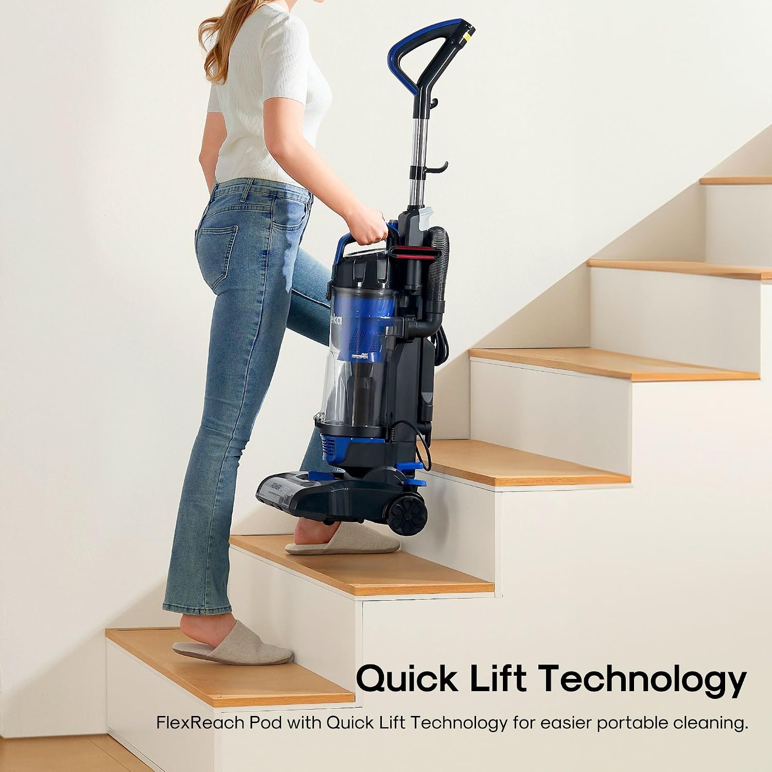 Eureka Lightweight Powerful Upright Vacuum Cleaner for Carpet and Hard Floor, PowerSpeed, New Model,Blue,black/New Model - Image 5
