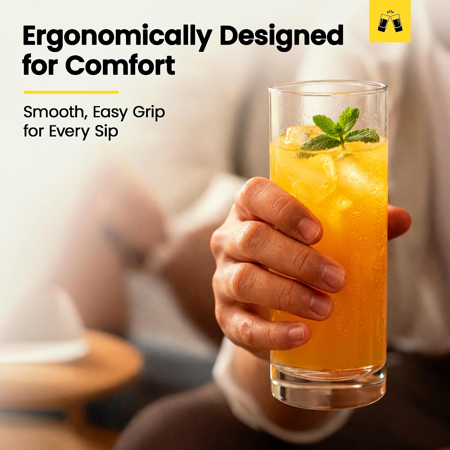 LEMONSODA Premium Highball 12oz/15oz Glass Sets - Elegant Tom Collins Glasses - Tall Water Drinking Glasses - Bar Glassware for Mojito, Whiskey, Cocktail (12oz, Set of 12) - Image 8