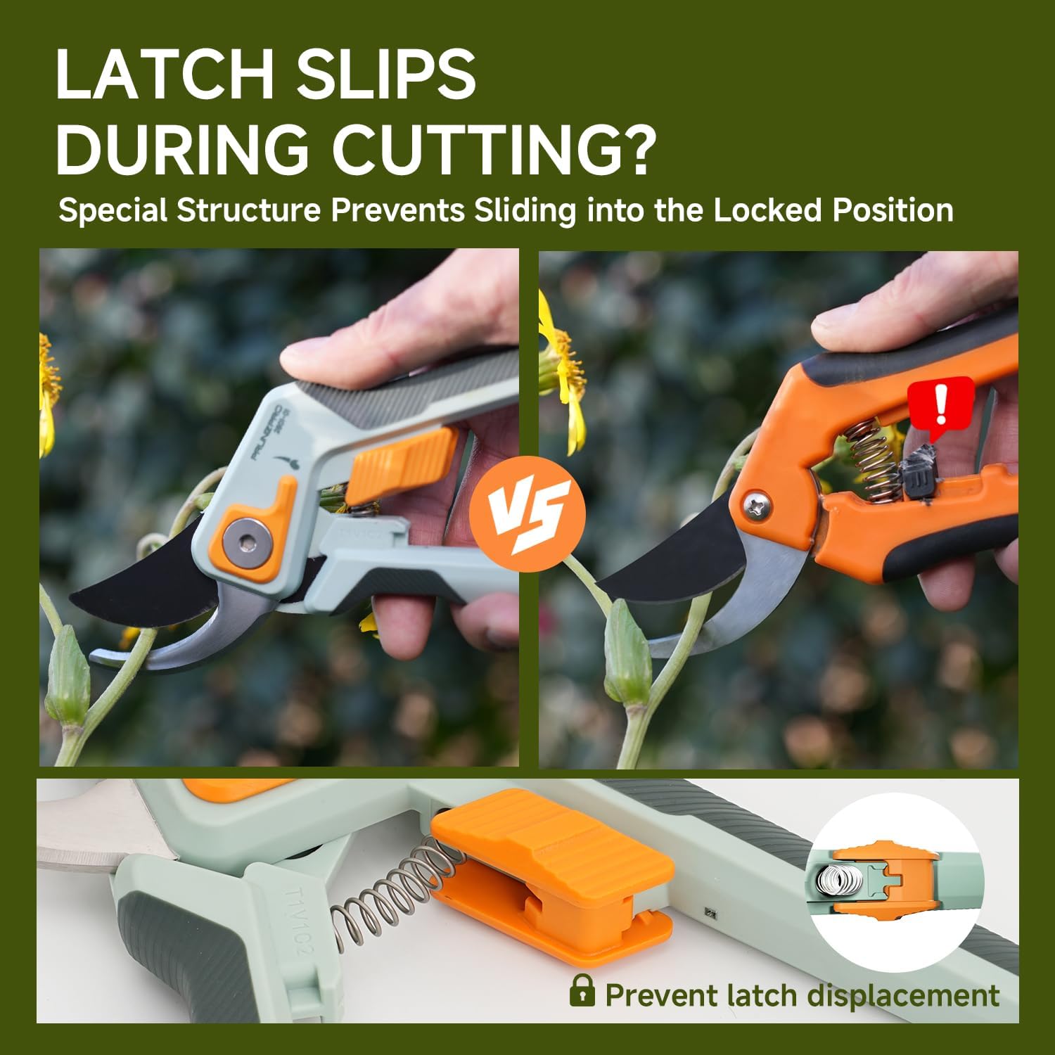 PrunePro® 3 Piece Garden Shears Set | 8" Pruning Shears 27" Lopper Extendable Hedge Shear Stainless Steel Ultra Sharp Teflon Coated Arthritis Friendly Effortlessly Prunes for Branches Bushes - Image 4