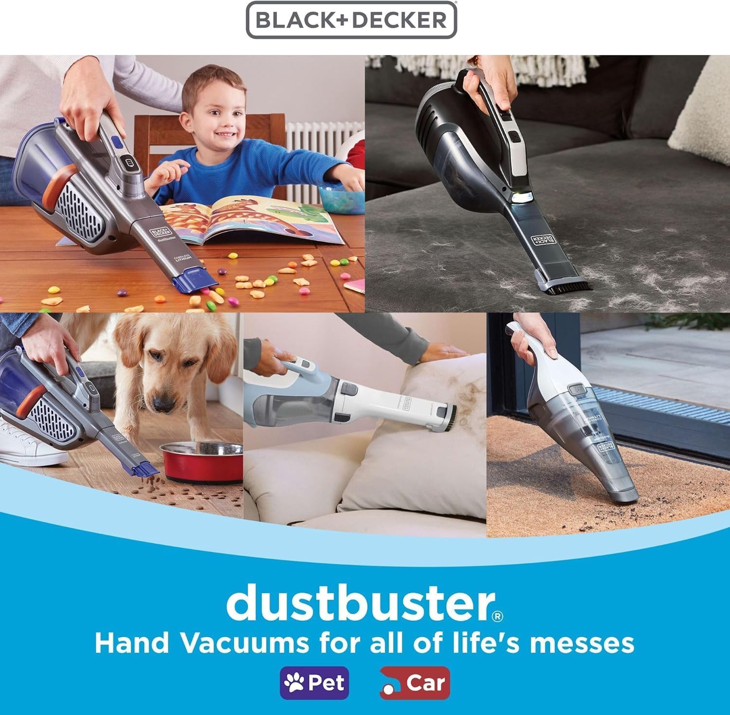 BLACK+DECKER dustbuster Cordless Handheld Vacuum, Portable Car Vacuum Cordless Rechargeable, Wall Mount, Strong Suction QuickClean (HNVC215B10) - Image 9