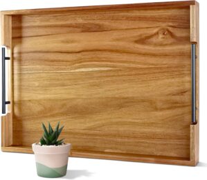 22 Inches Wooden Serving Tray with ...