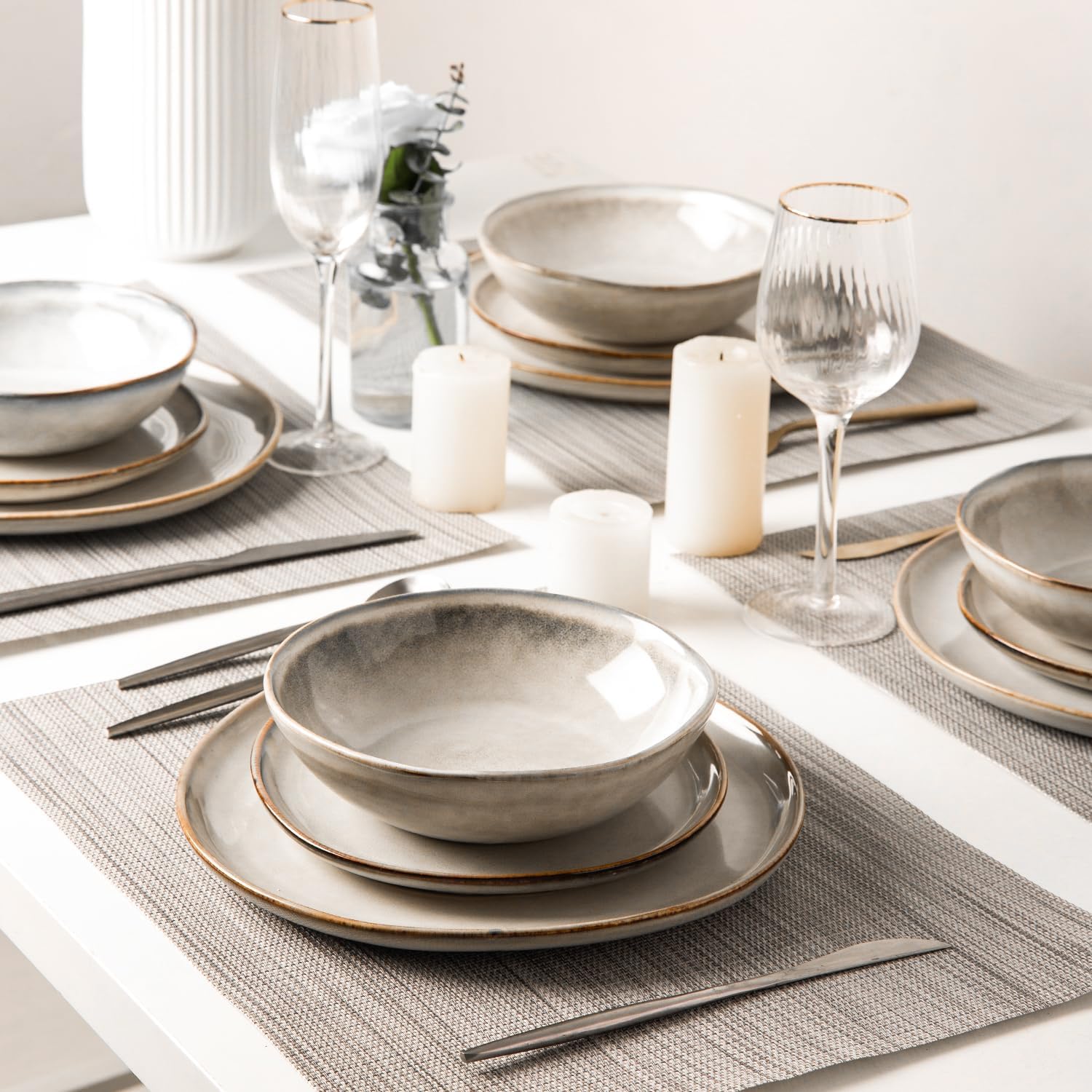AmorArc Ceramic Dinnerware Sets for 8, 24Pcs Plates and Bowls Sets Dishes - Image 7