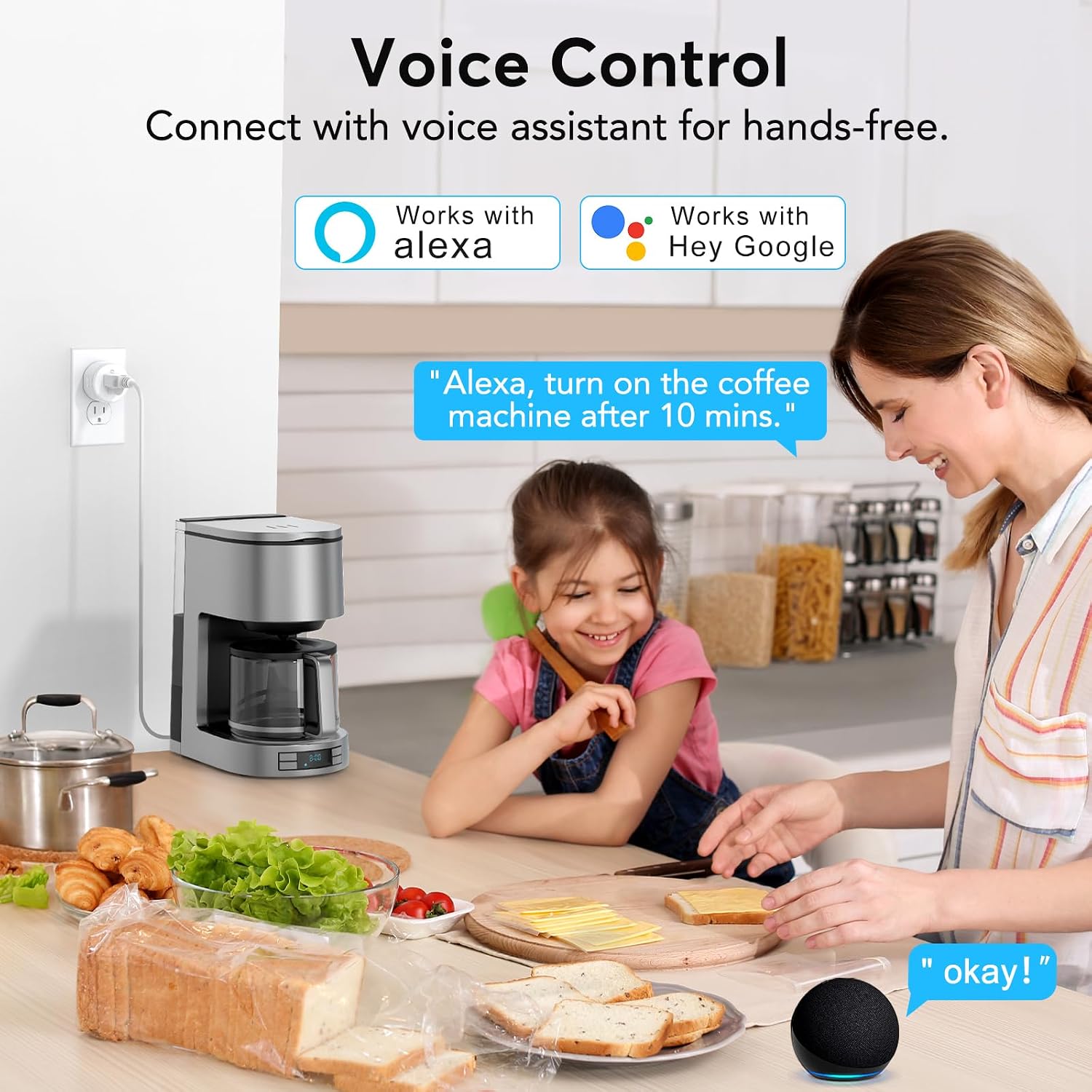 EIGHTREE Smart Plug WiFi Outlet Works with Alexa & Google Home, 15A, 4-Pack - Image 4