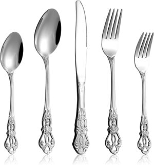 Cididu 40 Pieces Retro Royal Silver...