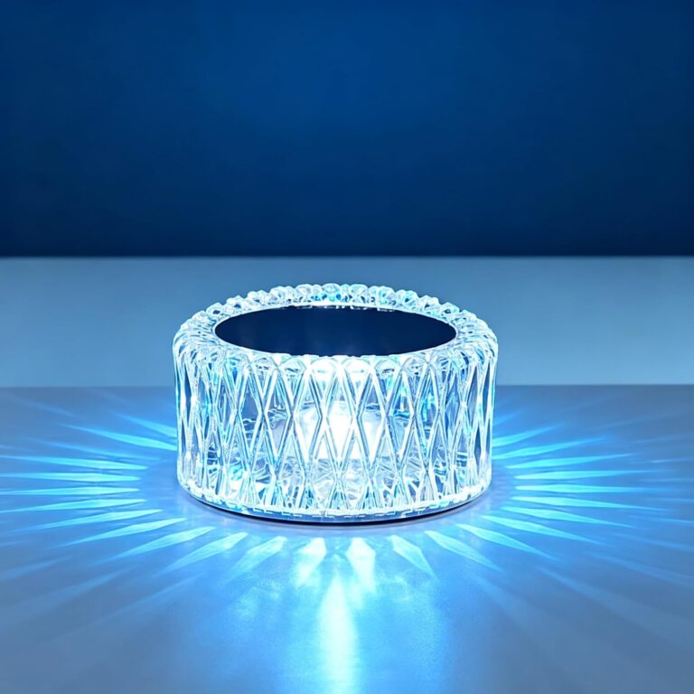 Portable Crystal LED Table Lamp, 3-Levels Brightness Desk Lamp,3 Color Touch Control Rechargeable Lamp for Bedroom Living Room Decor(Blue)