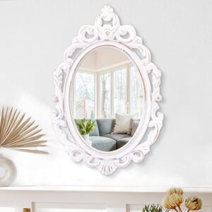 Wall Mirror Oval Baroque Style Vint...