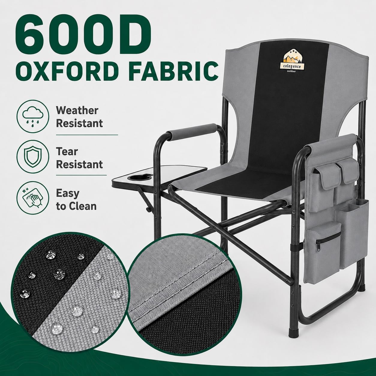 Colegence Oversized Camping Chair, 600-lb Capacity, Heavy-Duty Steel Frame - Image 7