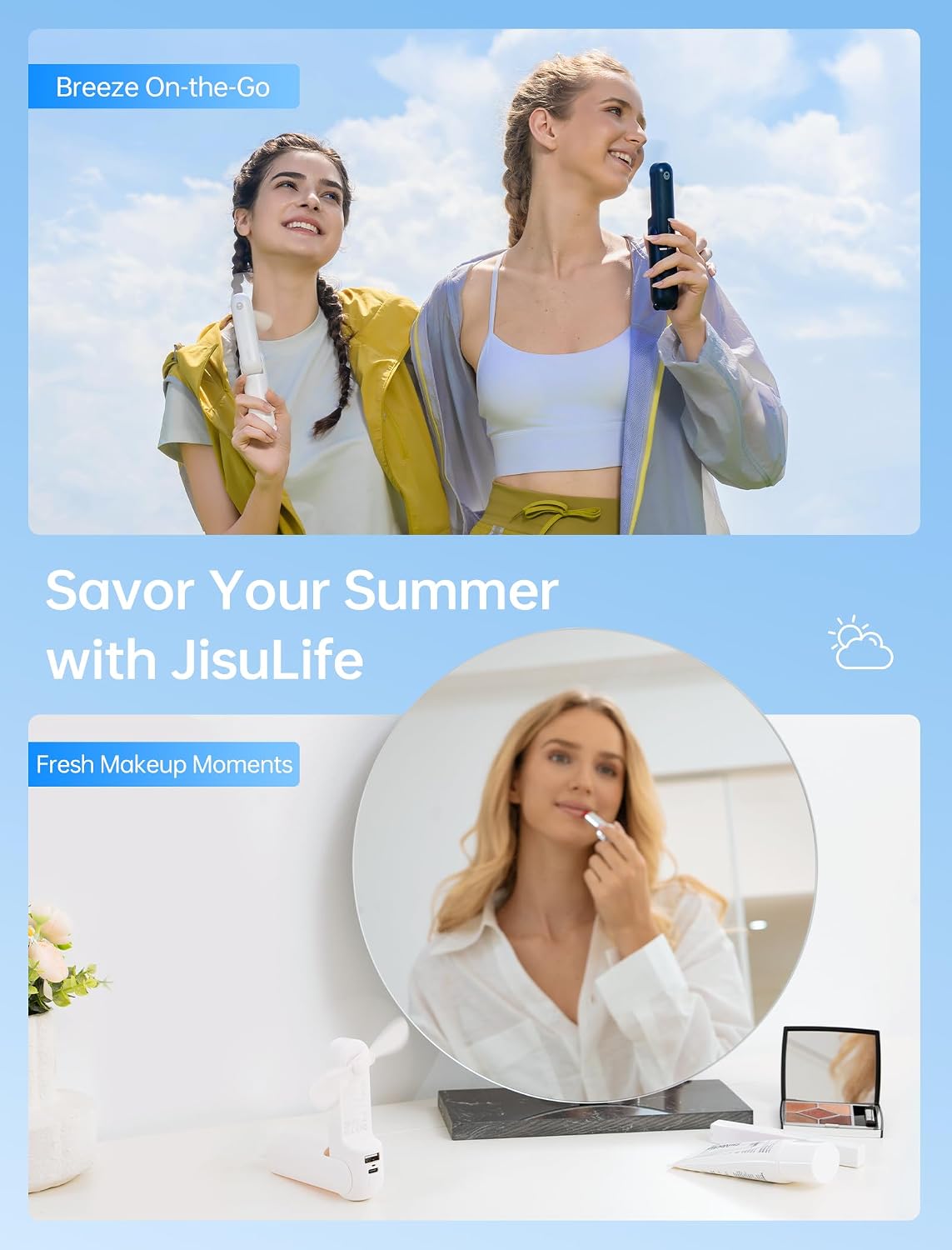 JISULIFE 3 IN 1 Portable Fan with Power Bank & Flashlight Featured - Image 6