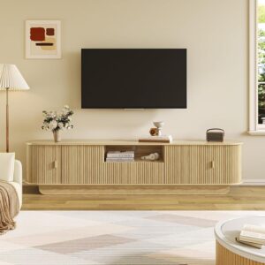 86.6” Fluted TV Stand for 55-...