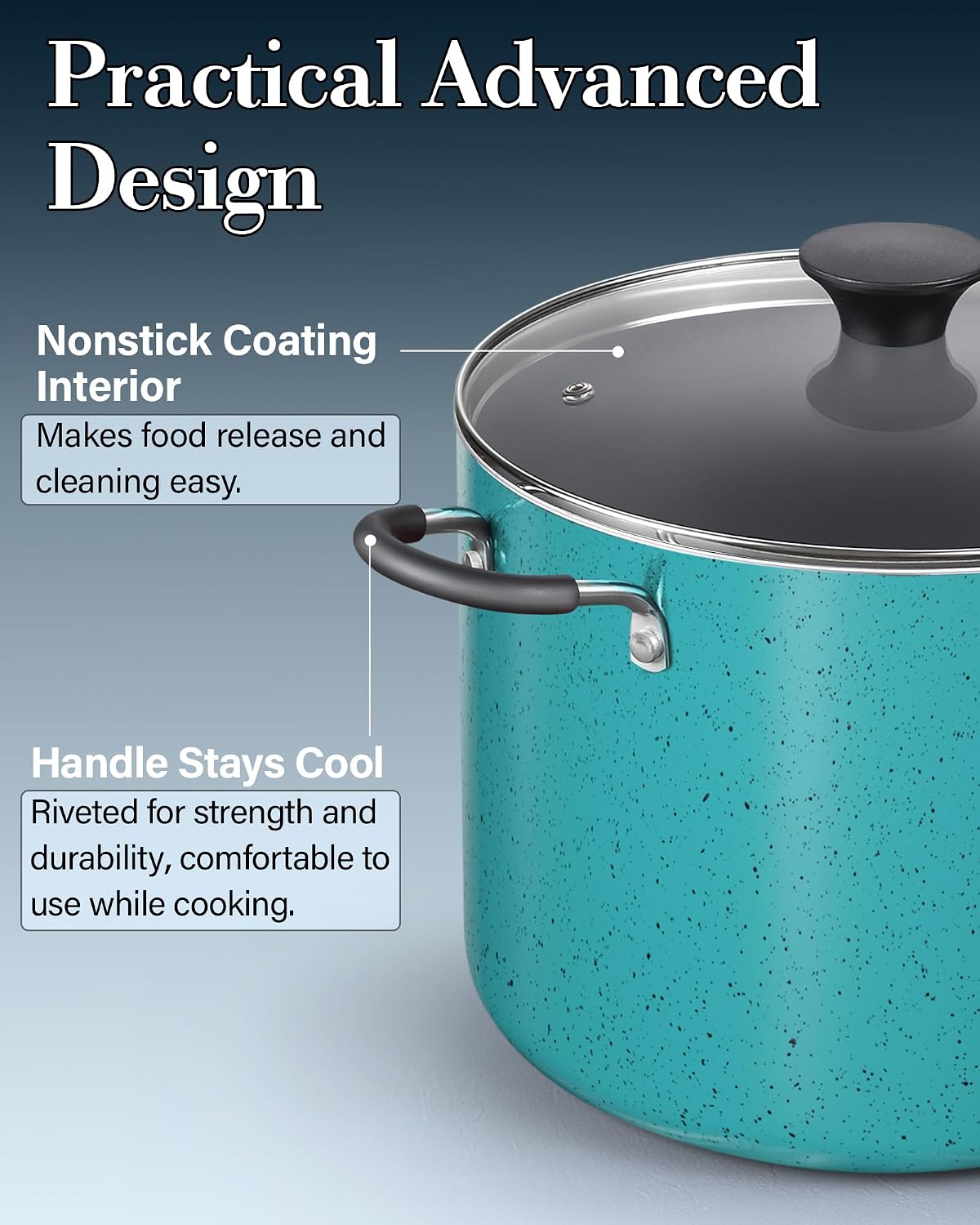 Cook N Home 10.5 Quart Non Stick Stock Pot with Lid, Large Pots for Cooking - Image 6