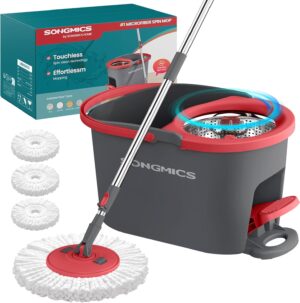 SONGMICS Spin Mop and Bucket Set wi...