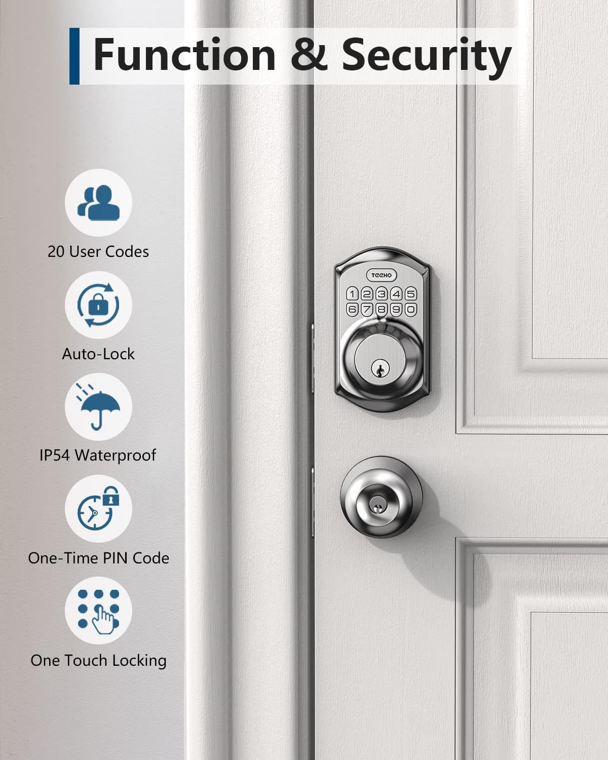 TEEHO TE001 Keyless Entry Deadbolt with Keypad for Front Door, Satin Nickel - Image 6