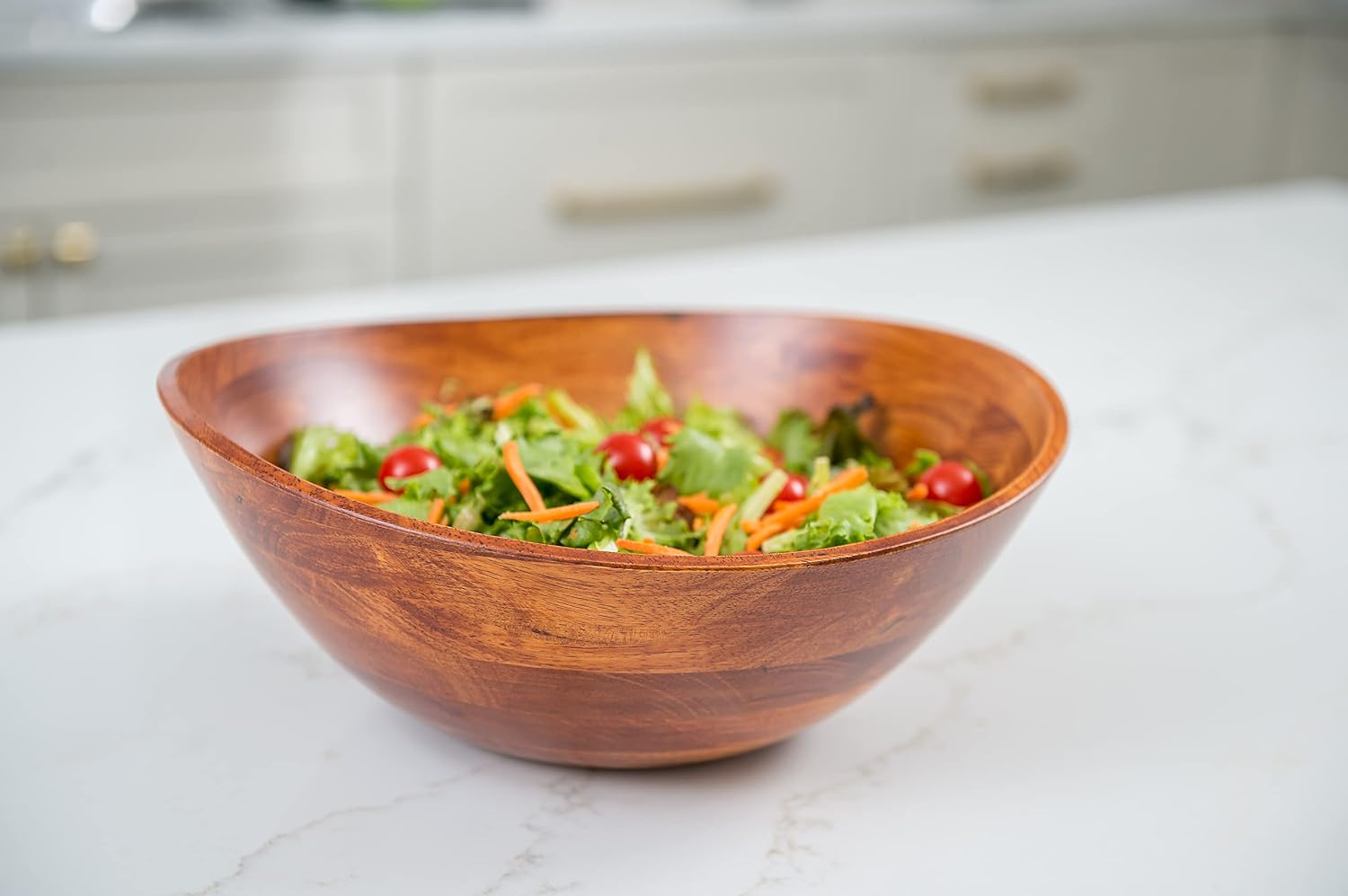 Lipper International Rubberwood Wavy Rim Bowl with Cherry Finish for Fruits, Salads, or Popcorn, Large, 13" x 12.5" x 5", 155.54 Fl. Oz., Single Bowl - Image 8