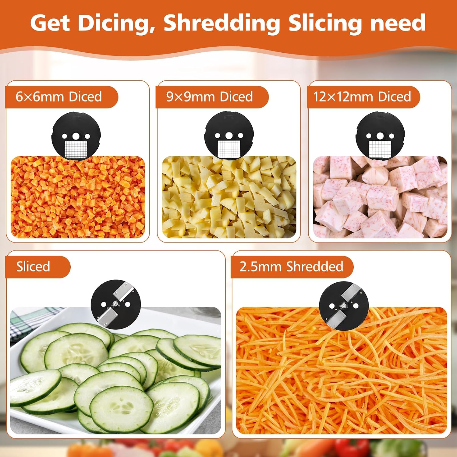 5 in 1 Electric Vegetable Chopper, Commercial Vegetable Dicer - Image 2