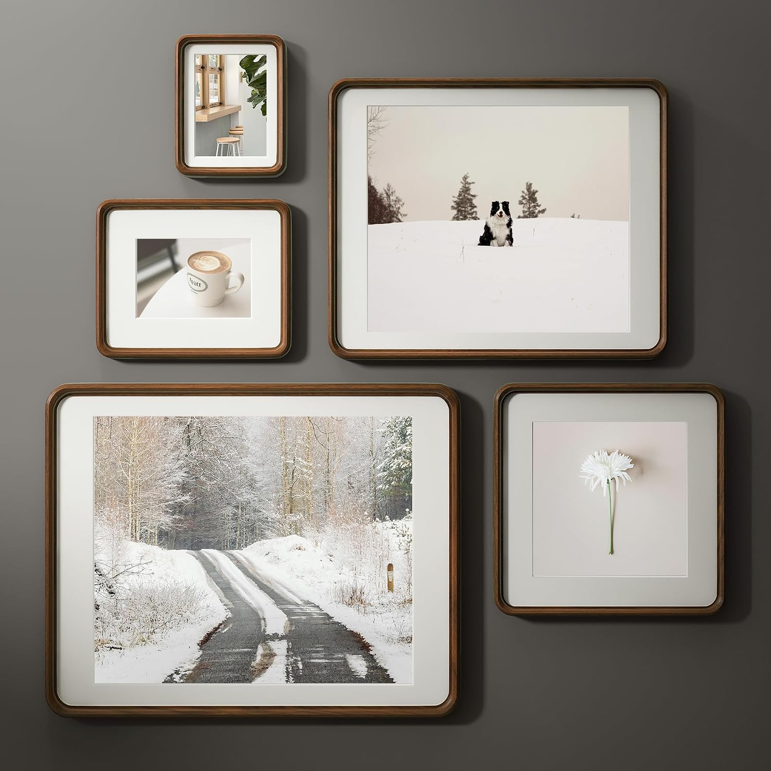 16 x 20 Picture Frame, Solid Walnut Wood Frame Matted for 11x14 Photos - Image 2