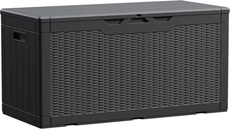 Devoko 100 Gallon Waterproof Deck Box, Resin Large Outdoor Storage Box