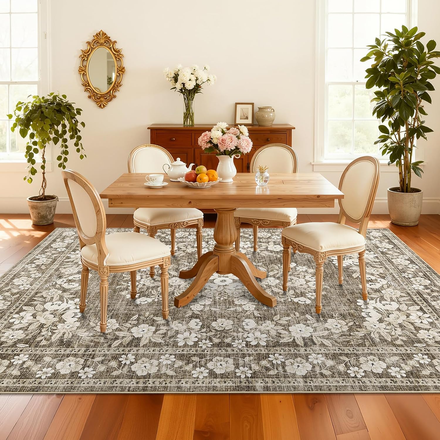 GarveeHome 5x7 Washable Rug for Bedroom Vintage Bordered Carpets - Image 9