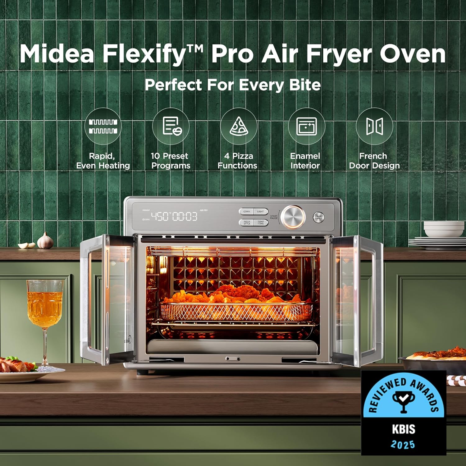 Midea Flexify Pro French Door Air Fryer Toaster Oven, 26.4 QT - Image 2