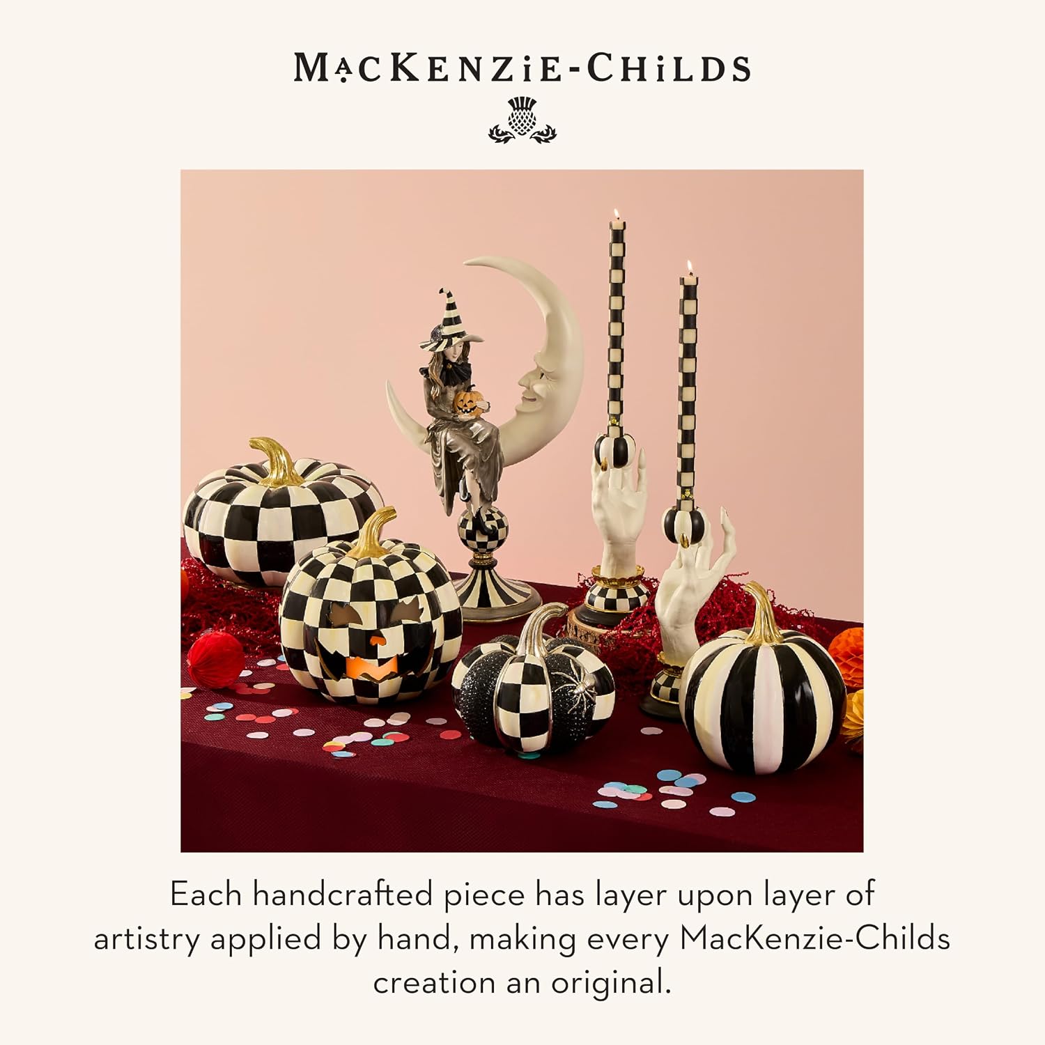 MACKENZIE-CHILDS Resin Haunted House Spooky Hand Candle Holder Set - Image 6