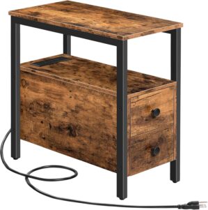 HOOBRO End Table with Charging Stat...