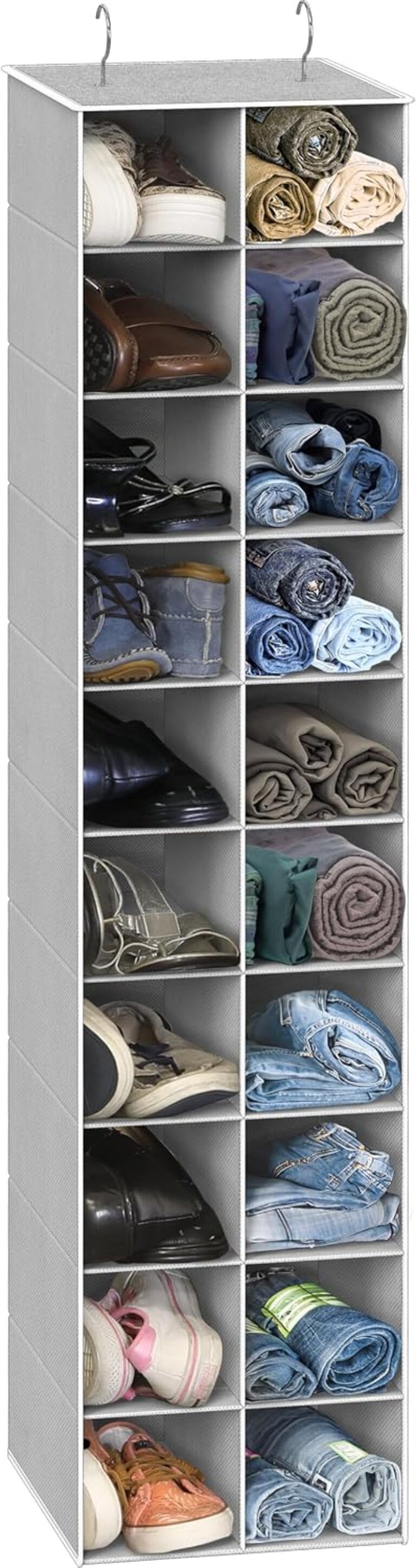 Simple Houseware 20 Section Shelves Hanging Shoes Organizer, Gray