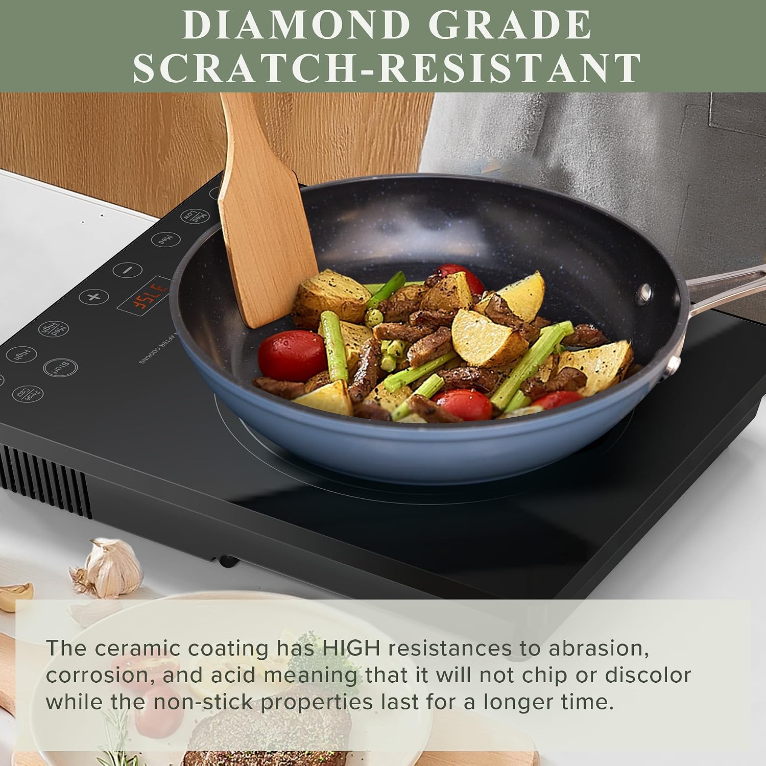 Nuwave Healthy Duralon Blue Ceramic Nonstick Cookware Set, PFAS Free - Image 3
