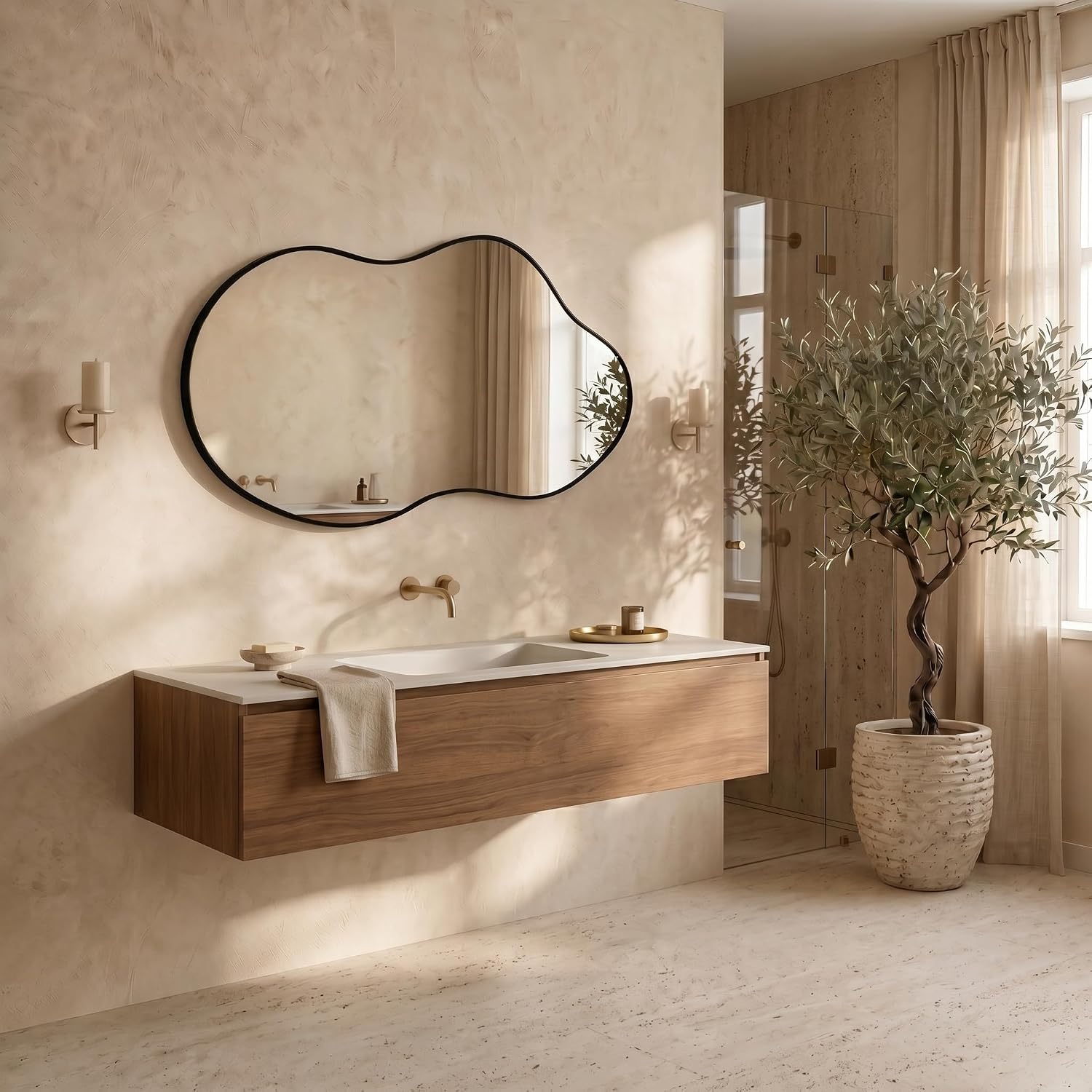 Irregular Wall Mirror 24×40 Inch Black - Image 5