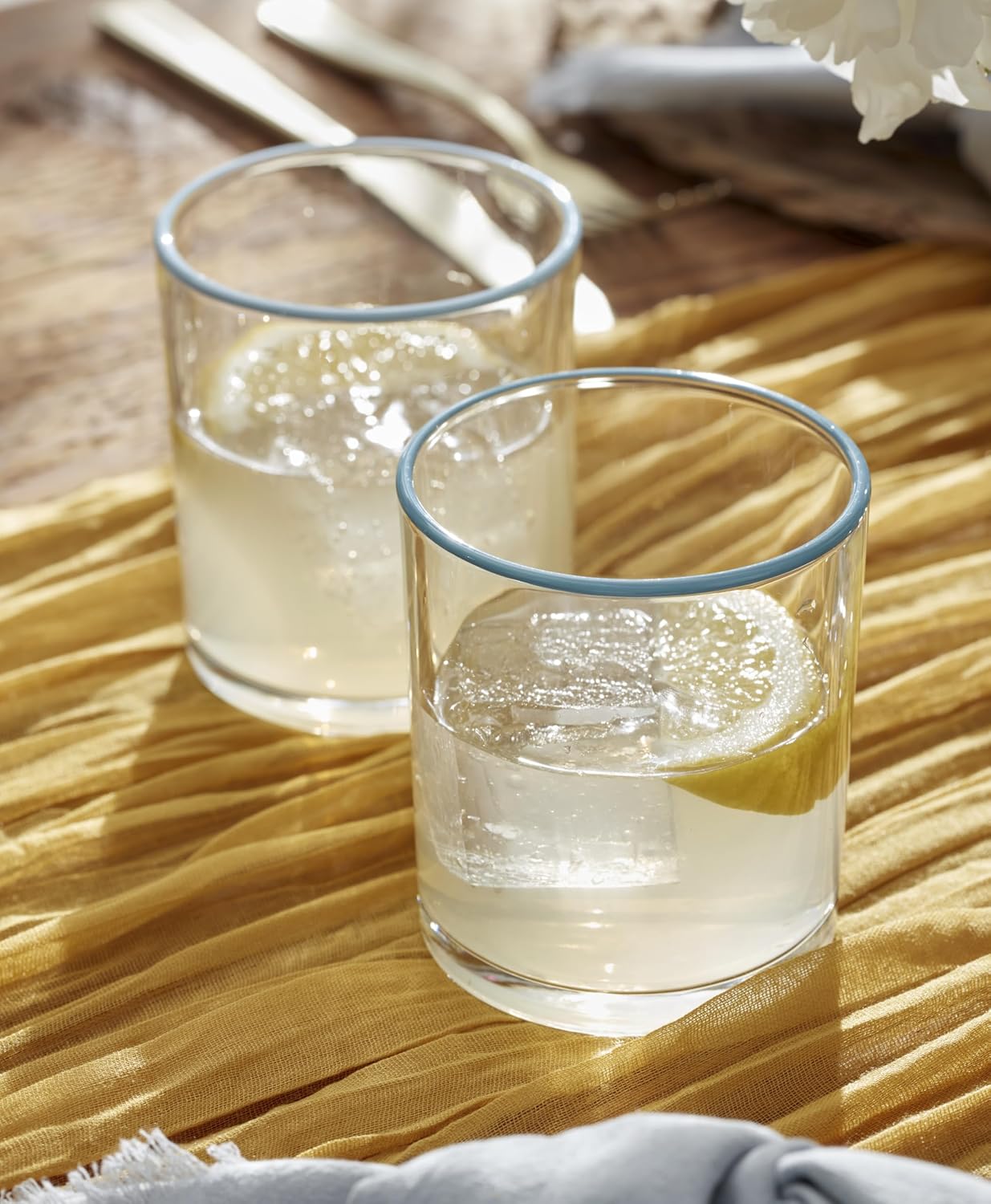 Oneida 24 Seven Turquoise Glass Tumblers, 13.5oz, Set of 6 - Image 9