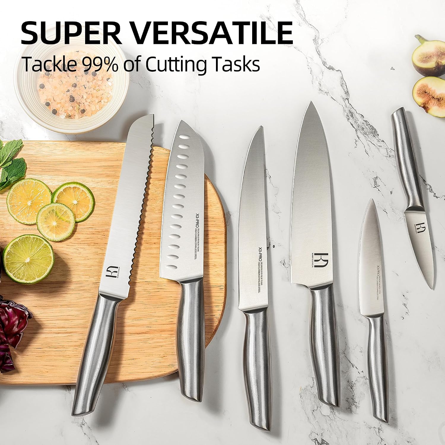 KnifeSaga 14 Pcs Knife Set with Block, Premium, Razor Sharp, Japanese Steel - Image 9