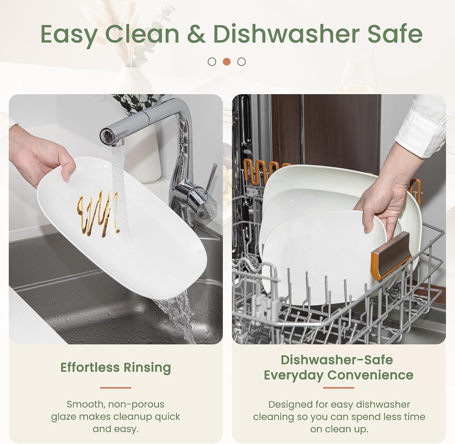 Kassel Ceramic Serving Platter Set 16”/14”/12” White Porcelain Serveware for Parties & Entertaining - Decorative Oven-Safe Serving Dishes & Platters for Food, Cookies, Meat & Turkey Oval Large - Image 5